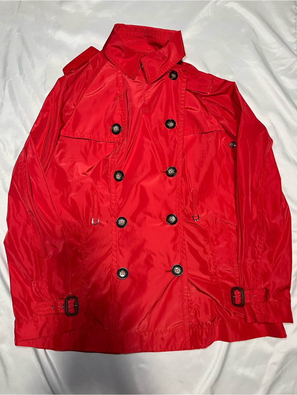 Michael Kors Women's Red Raincoat Trench Coat Size Medium